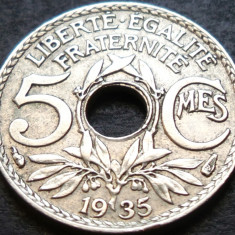 Moneda istorica 5 CENTIMES - FRANTA, anul 1935 * cod 3637