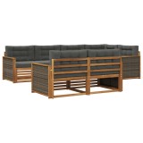 vidaXL Set de canapele de exterior cu pernă 7 pcs Natural și Antracit 3383470