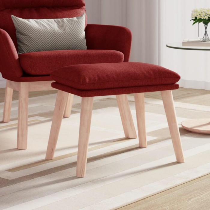Taburet, roșu vin, 45x29,5x35 cm, material textil