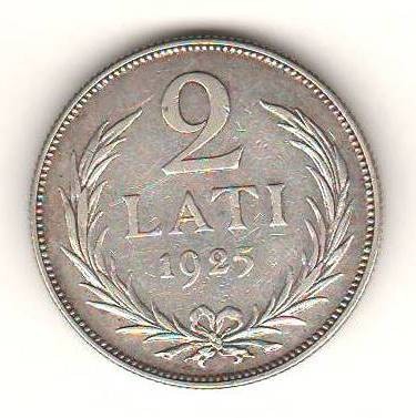 SV * Letonia / Latvijas Republika 2 LATI 1925 * ARGINT .835 VF+ foto