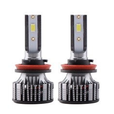 Set 2 LED-Uri Auto Techstar&reg; V8, H11, 120W, 12-24V, 15000 Lumeni, 6000K, Unghi Fascicul 360&deg;, CSP 3570, Canbus, Radiator Aluminiu, Racire Cooling Tech