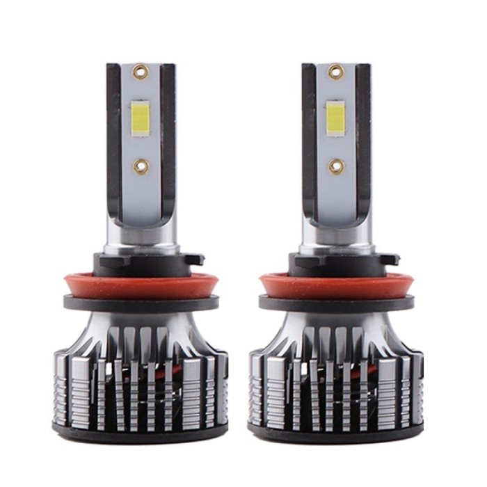 Set 2 LED-Uri Auto Techstar&reg; V8, H11, 120W, 12-24V, 15000 Lumeni, 6000K, Unghi Fascicul 360&deg;, CSP 3570, Canbus, Radiator Aluminiu, Racire Cooling Tech