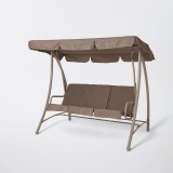 Cumpara ieftin Balansoar Gradina Kingfisher Monte Carlo, 211x167x120cm, 3 Locuri, Sarcina Max. 300kg, Taupe