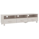 Cumpara ieftin Dulap TV &bdquo;HAMAR&rdquo;, alb, 158x40x40 cm, lemn masiv de pin