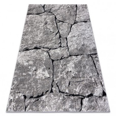 Covor modern COZY 8985 Brick Pavaj cărămidă, piatră structural două niveluri de l&amp;acirc;nă grau, 280x370 cm foto