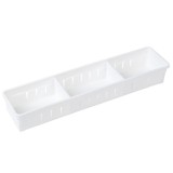 Organizator pentru sertar cu 3 compartimente, Neirini, Alb, 35 x 8 x 5 cm