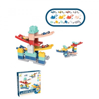 Set piese pentru constructie, flippy, rampa auto, 30 piese, masinute incluse foto