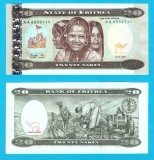 Eritreea (p#4) 20 Nakfa 1997 UNC 'Portret triptic'; (ROG CITITI DETALIILE!)