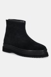 Gant cizme din piele &icirc;ntoarsă Sistown culoarea negru, cu platformă, izolare ușoară, 31543103