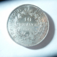 Moneda 10 Francs 1965 Franta AUNC , argint 0,900 ,25g