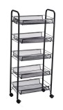 Cumpara ieftin Carucior servire fier negru 44 x 26 x 102 cm