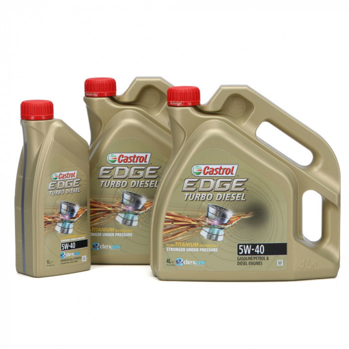 Set 2 Buc Ulei Motor Castrol Edge Turbo Diesel Titanium 5W-40 4L 1535BA + Ulei Motor Castrol Edge Turbo Diesel Titanium 5W-40 1L 1535B5