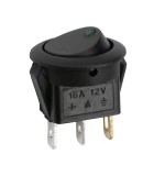 Interupator basculant 1 circuit 3 pini 12V 16A OFF-ON LED verde cu, Oem