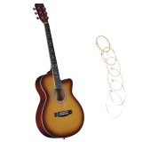 Cumpara ieftin Chitara Clasica Lemn ideallstore 4/4, 95cm, Tei, Portocalie, Incepator, 6 Corzi, Cutaway + Set Corzi