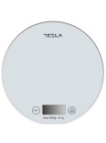 Cantar de bucatarie Tesla KS200W, 5 kg, ecran LCD, platforma din sticla, alb