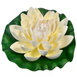 Floare Artificială Nufăr, Alb, Diametru 21cm, Plutitoare, Plastic, Oem