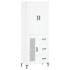 Dulap inalt, alb, 69,5x34x180 cm, lemn compozit, DKD Home Decor