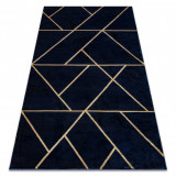 Exclusiv EMERALD covor 1012 glamour, stilat, geometric albastru inchis / aur, 280x370 cm