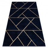 Exclusiv EMERALD covor 1012 glamour, stilat, geometric albastru inchis / aur, 160x220 cm