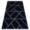 Exclusiv EMERALD covor 1012 glamour, stilat, geometric albastru inchis / aur, 140x190 cm