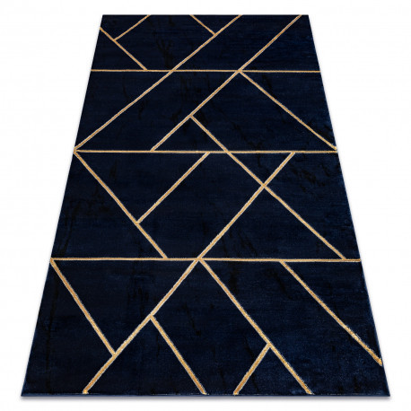 Exclusiv EMERALD covor 1012 glamour, stilat, geometric albastru inchis / aur, 80x150 cm