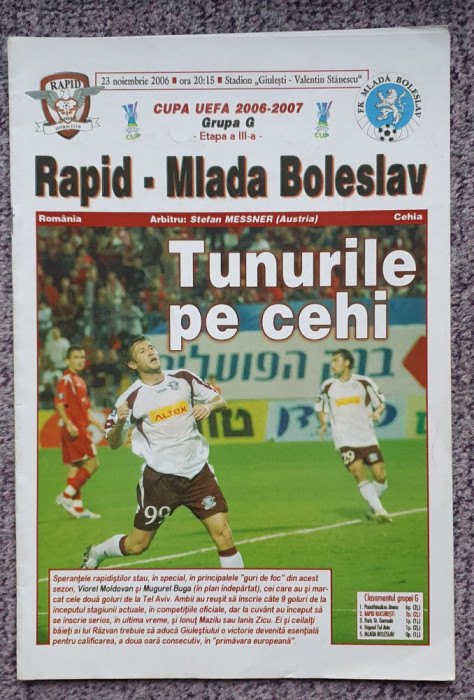 Program fotbal Rapid - Mlada, Cupa UEFA 2006