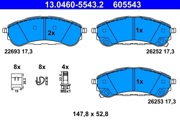 ATE 13.0460-5543.2 set placute frana,frana disc