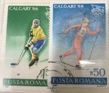 (F) Timbre Serii Romania Sport Calgary 1988