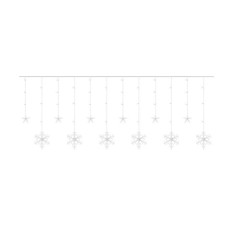 Instalatie luminoasa tip perdea, model stea, alb cald, 8 moduri iluminare, interior-exterior, IP44, 138 LED, 2.5&nbsp;m