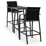 Cumpara ieftin Set mobilier de bar pentru grădină, 3 piese, negru