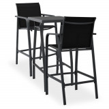 Set mobilier de bar pentru gradina, 3 piese, negru GartenMobel Dekor, vidaXL