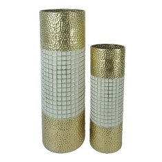 Set 2 vaze Tripo Pako World Auriu 20.3x20.3x61.5 cm