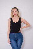 Top basic negru cropped Pull&amp;Bear, S