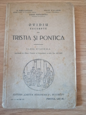 OVIDIUS - Excerpte din Tristia si Pontica - G. Popa-Lisseanu, 1931 foto