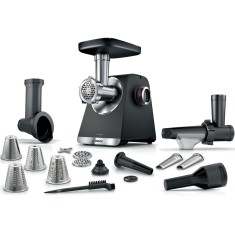 Masina de tocat Bosch MFWS660B, 2100W, 3.5kg/ min, 3 site, accesoriu suc de rosii, palnie carnati, accesoriu pt kebbe, cutit cu 2 taisuri, 4 accesorii