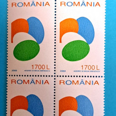 TIMBRE ROMÂNIA LP 1504/2000 -Sfintele Paști -Bloc de 4 timbre -MNH