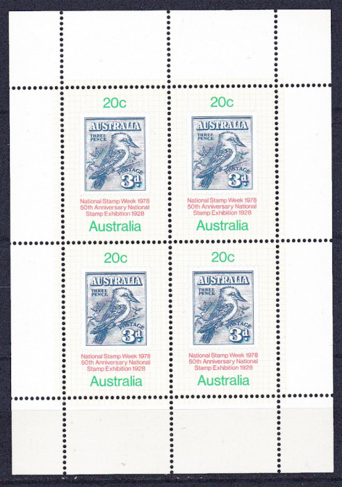 DB1 Fauna Pasari Australia 1978 MS MNH