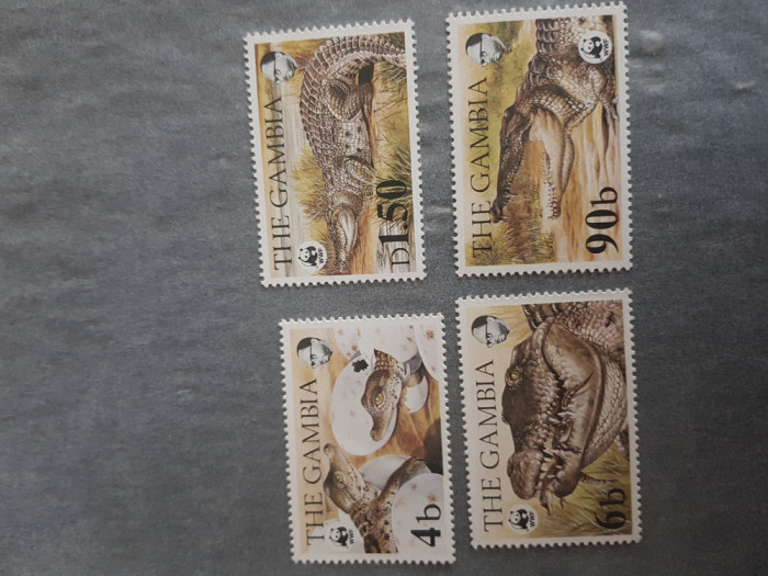 Gambia timbre crocodil wwf mnh