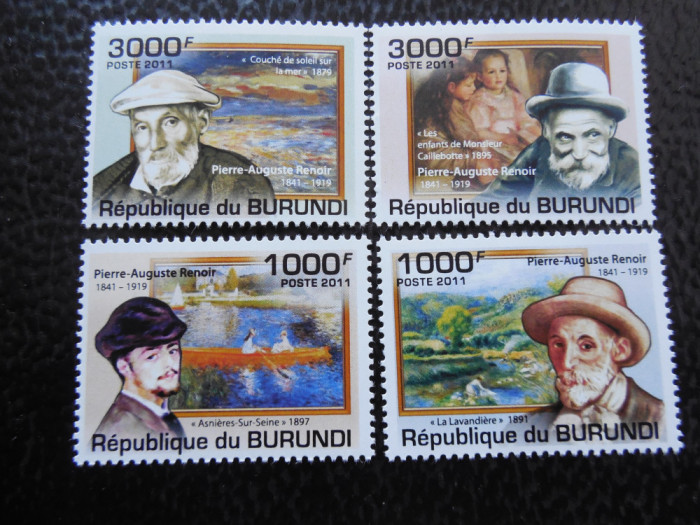 Burundi-Pictori celebri-serie completa ,MNH