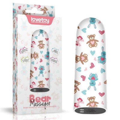 Glont Vibrator Bear Massager 10 Moduri Vibratii Puternice, ABS, USB, 8.5 cm foto