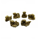 Set 6 Dragoni din Rasina, Model FS508, Stil Feng Shui, Aspect Auriu