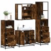 Gossi set de mobilier de baie 4 piese lemn prelucrat de stejar afumat