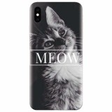 Husa silicon pentru Apple Iphone X, Meow Cute Cat