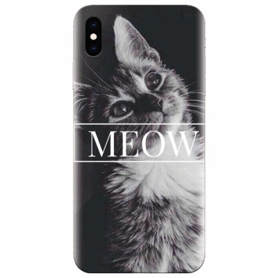 Husa silicon pentru Apple Iphone XS, Meow Cute Cat foto