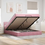 vidaXL Cadru de pat otoman cu saltea roz 180x200cm catifea
