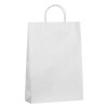Sacosa Cadou, Kraft, Model Alba, Manere Scurte, Dimensiuni 33x46x10 cm, Oem