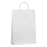 Sacosa Cadou, Kraft, Model Alba, Manere Scurte, Dimensiuni 33x46x10 cm, Oem