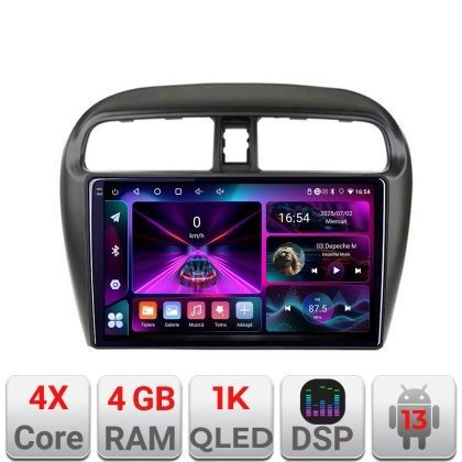 Navigatie Mitsubishi Space Star Mirage Attrage 2012- 4+64 InCell Display 1K Android Waze USB Navigatie Internet Youtube Radio CarStore Technology