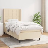 Gossi pat box spring cu saltea, crem, 100x200 cm, textil
