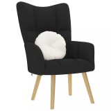Gossi scaun de relaxare, negru, material textil
